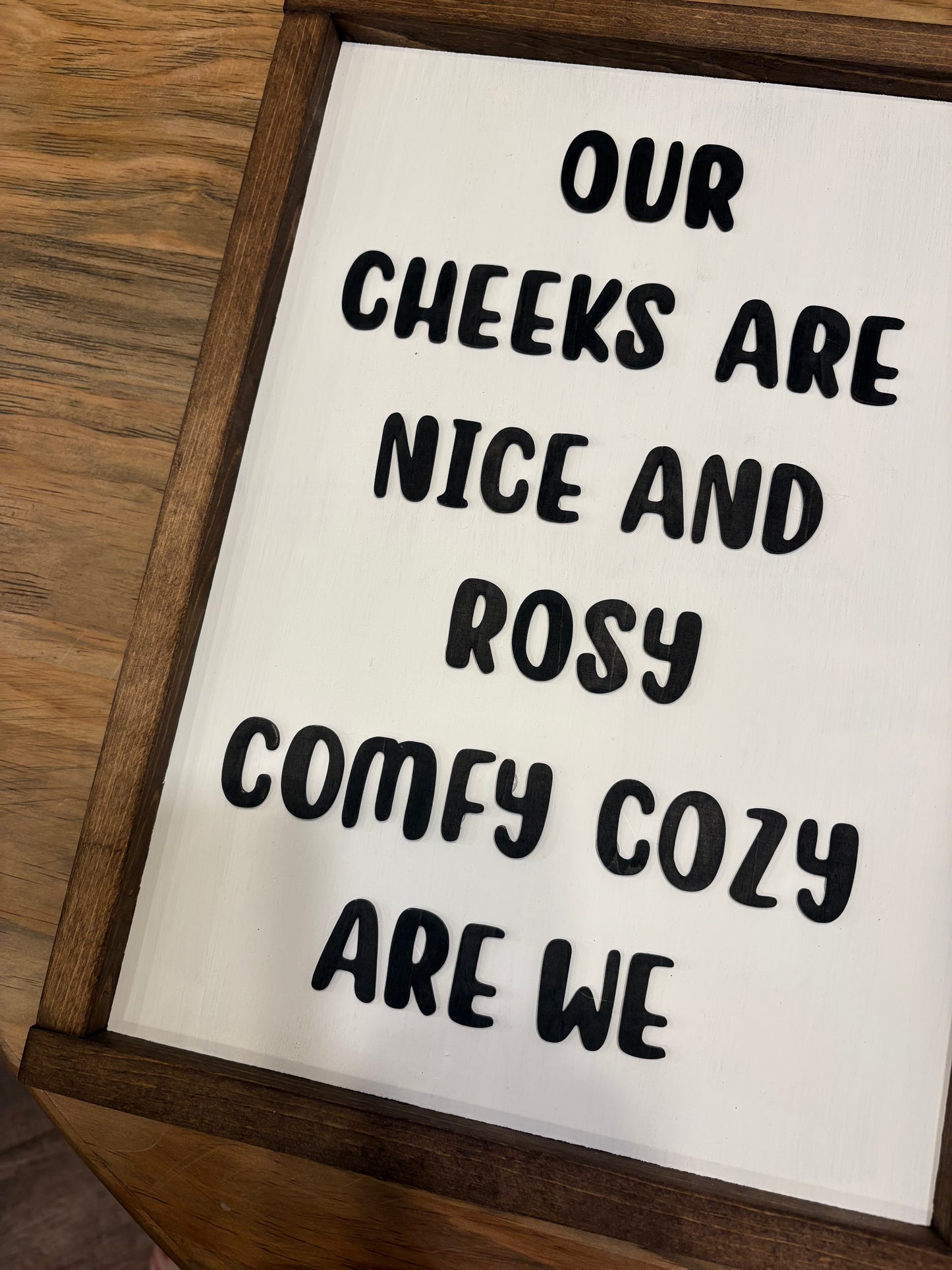 Our cheeks are nice and Rosy Sign