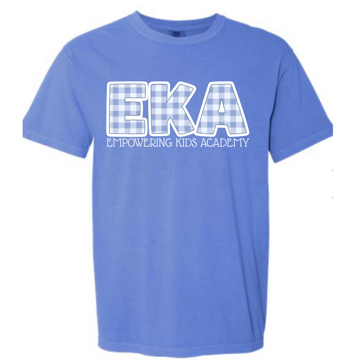 Blue Plaid EKA Comfort Color Tee