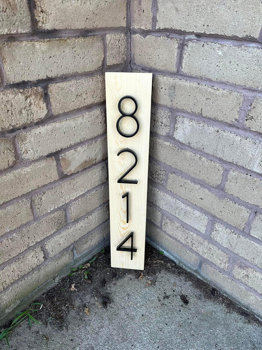 Wooden & Metal Address Sign