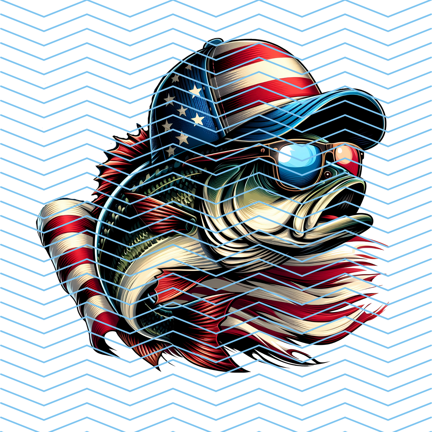 Fish and Flag DTF Print