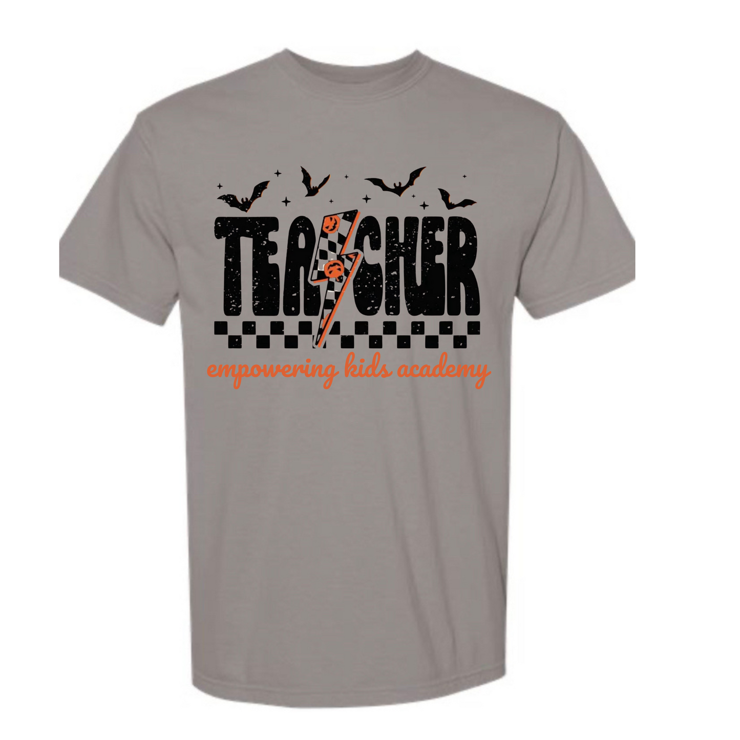 Halloween teacher Comfort Color grey Tee