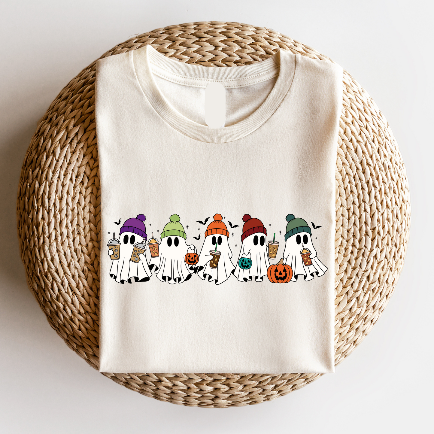 Many Ghosts Bella Canvas Natural Tee