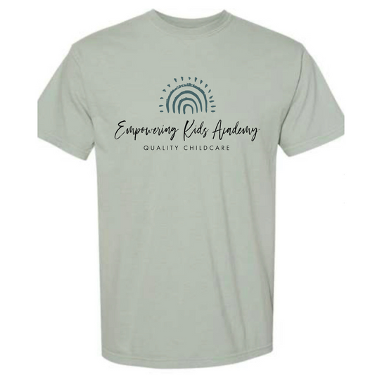 EKA logo Comfort Color Sage Tee