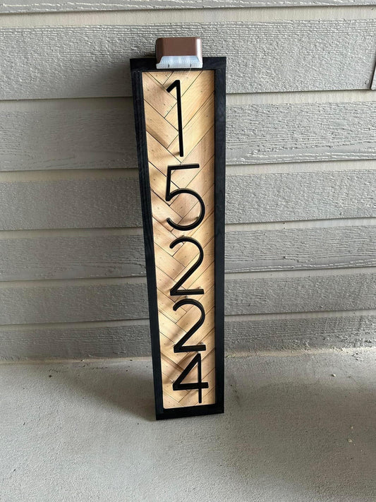 Wooden & Metal Address Sign