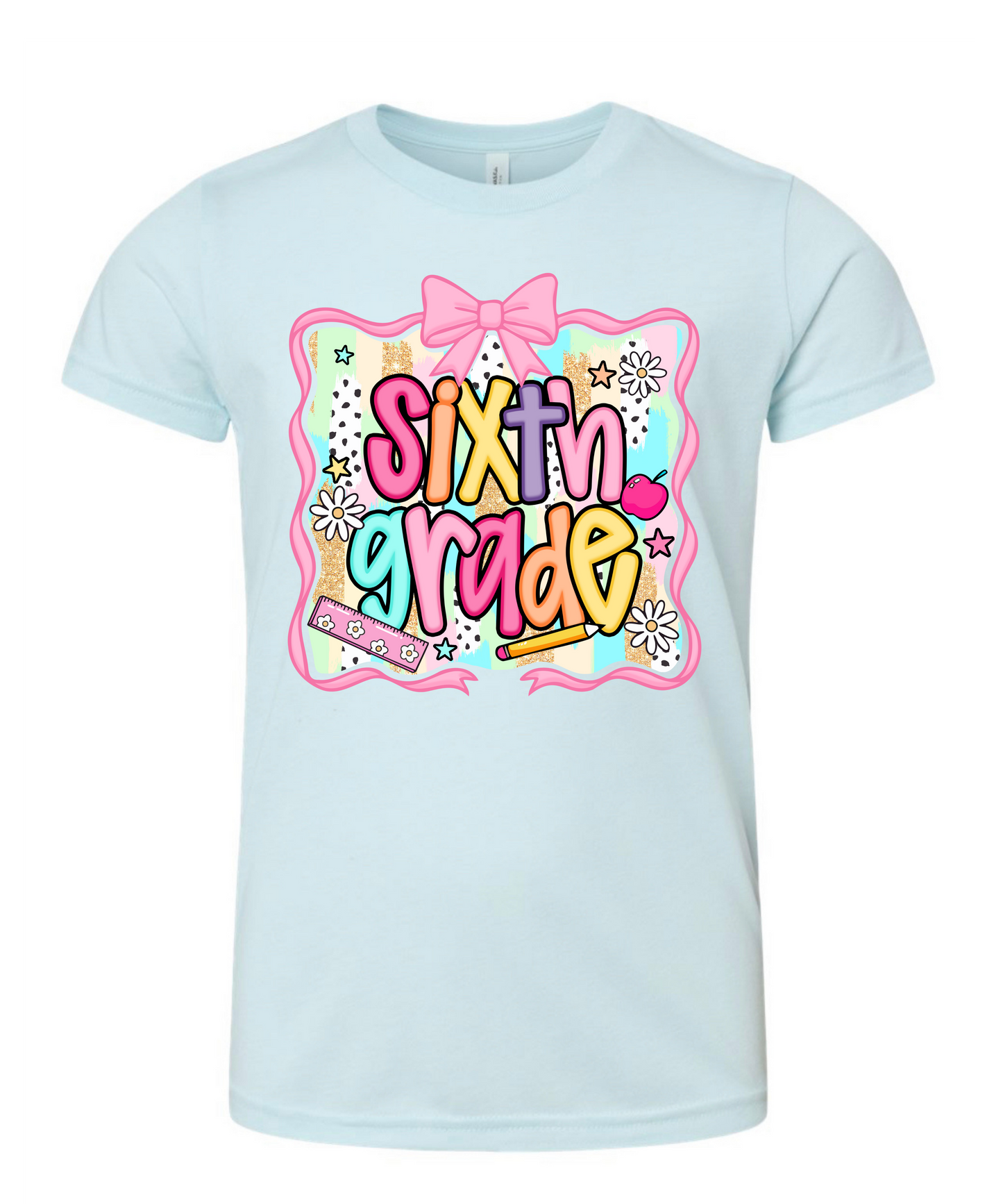 KG- 6th grade Sky Blue Girly Tee