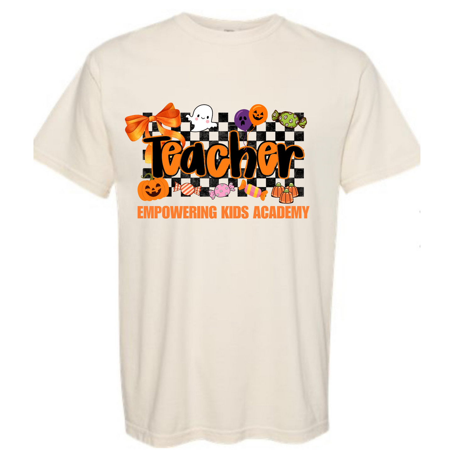 Halloween Teacher Comfort Color Natural Tee