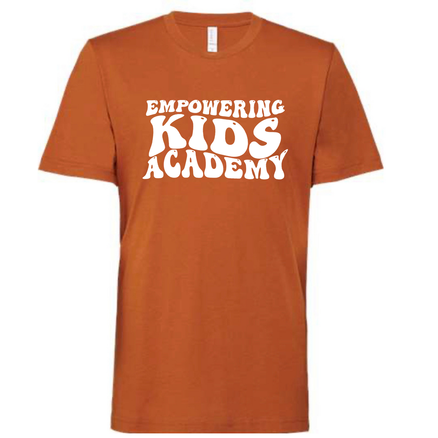 Bubble letters Bella Canvas Dark Orange Tee