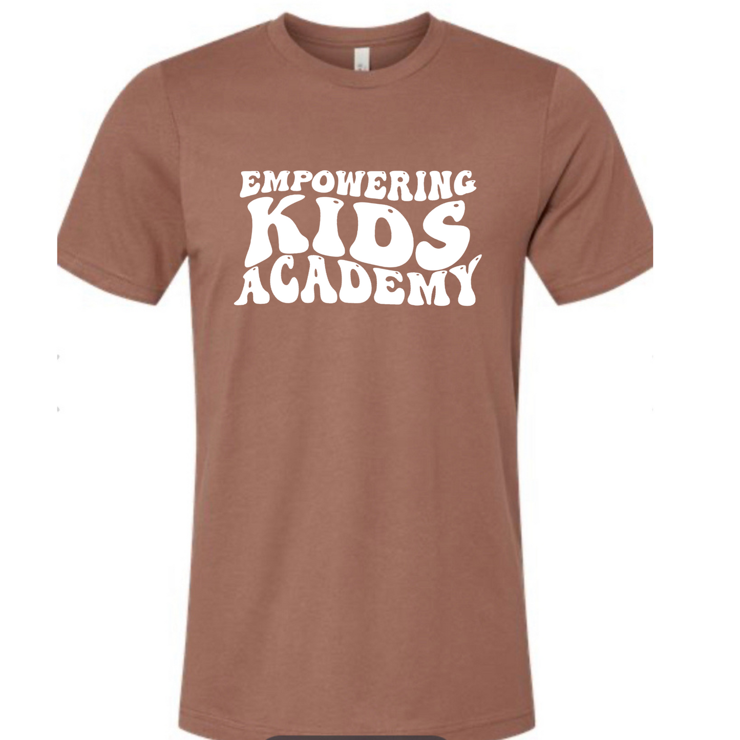 Bubble letters Bella Canvas Brown Tee