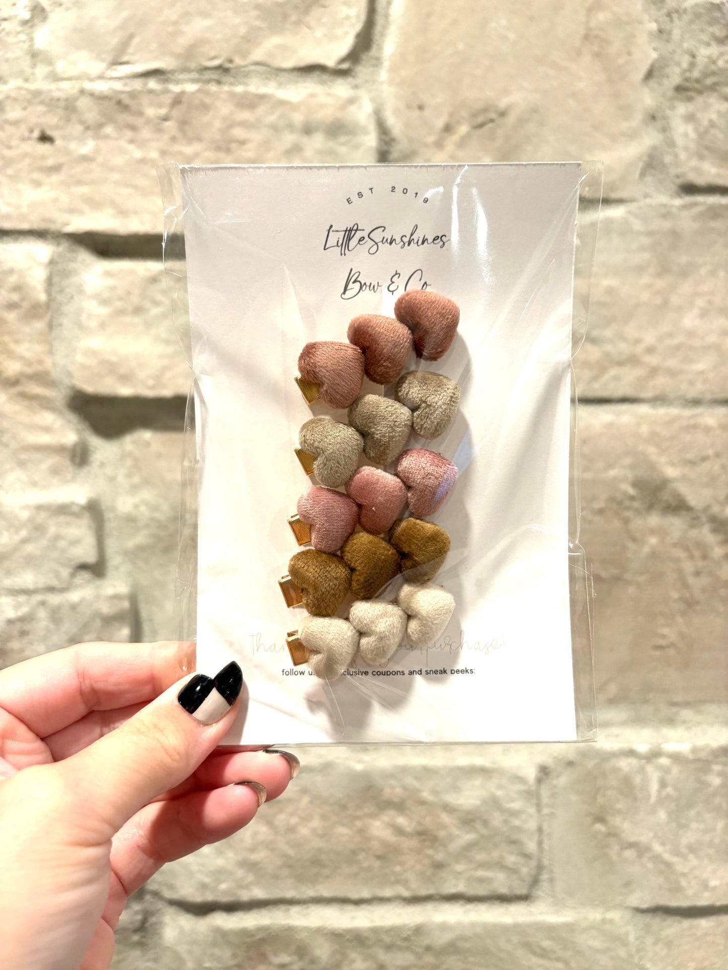 Velvet Hearts Hair Clip Pack