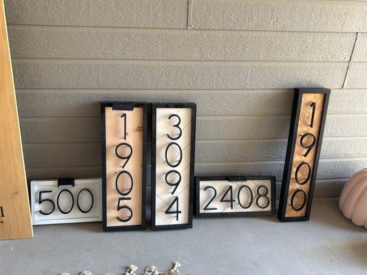 Wooden & Metal Address Sign