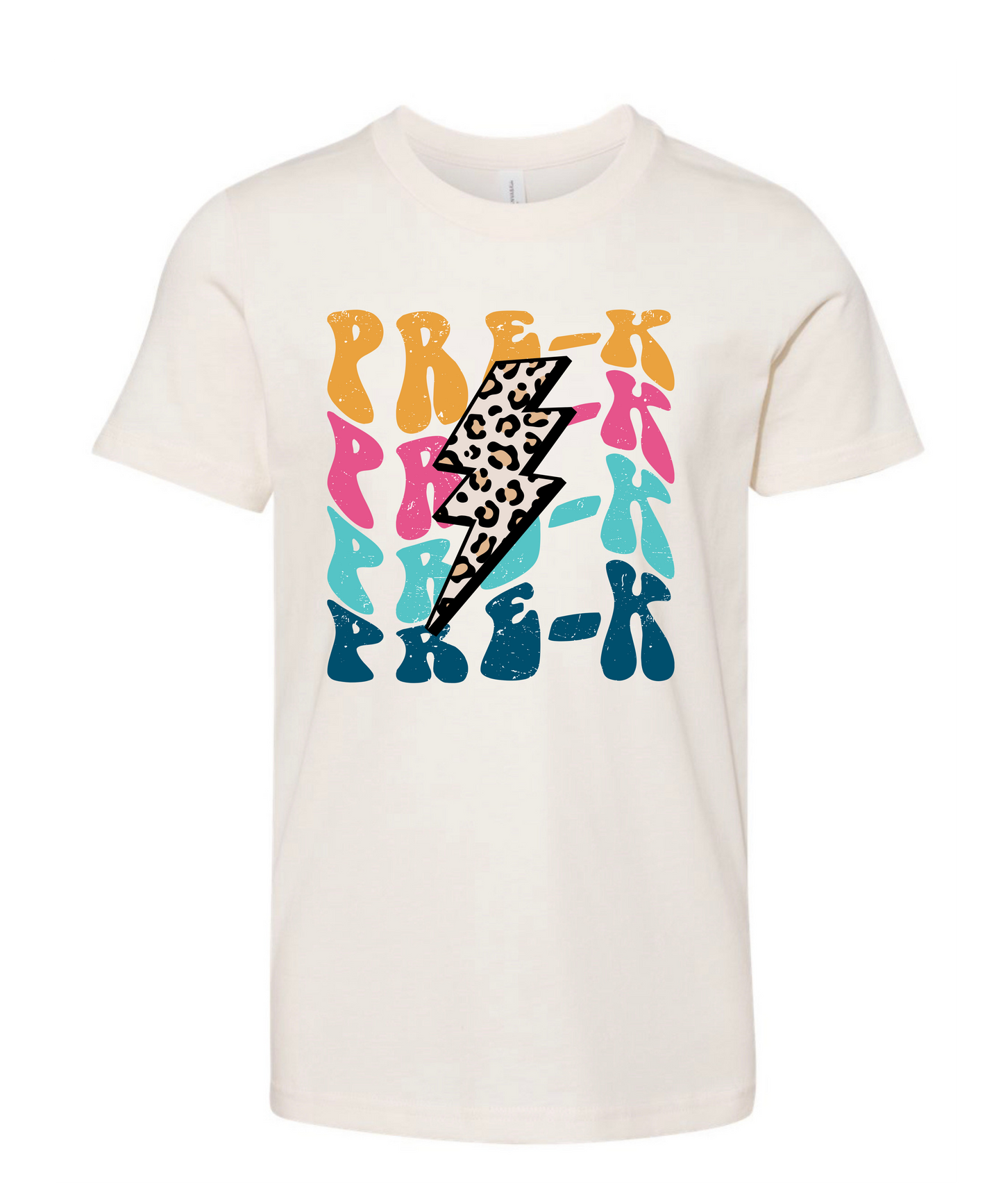 KG- 6th grade Cheetah Lightning Bolt Tee