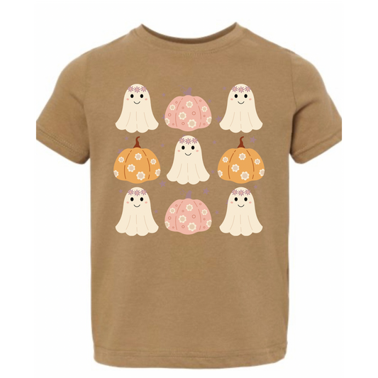 Ghosts and Pumpkins Brown Onesie/Tee