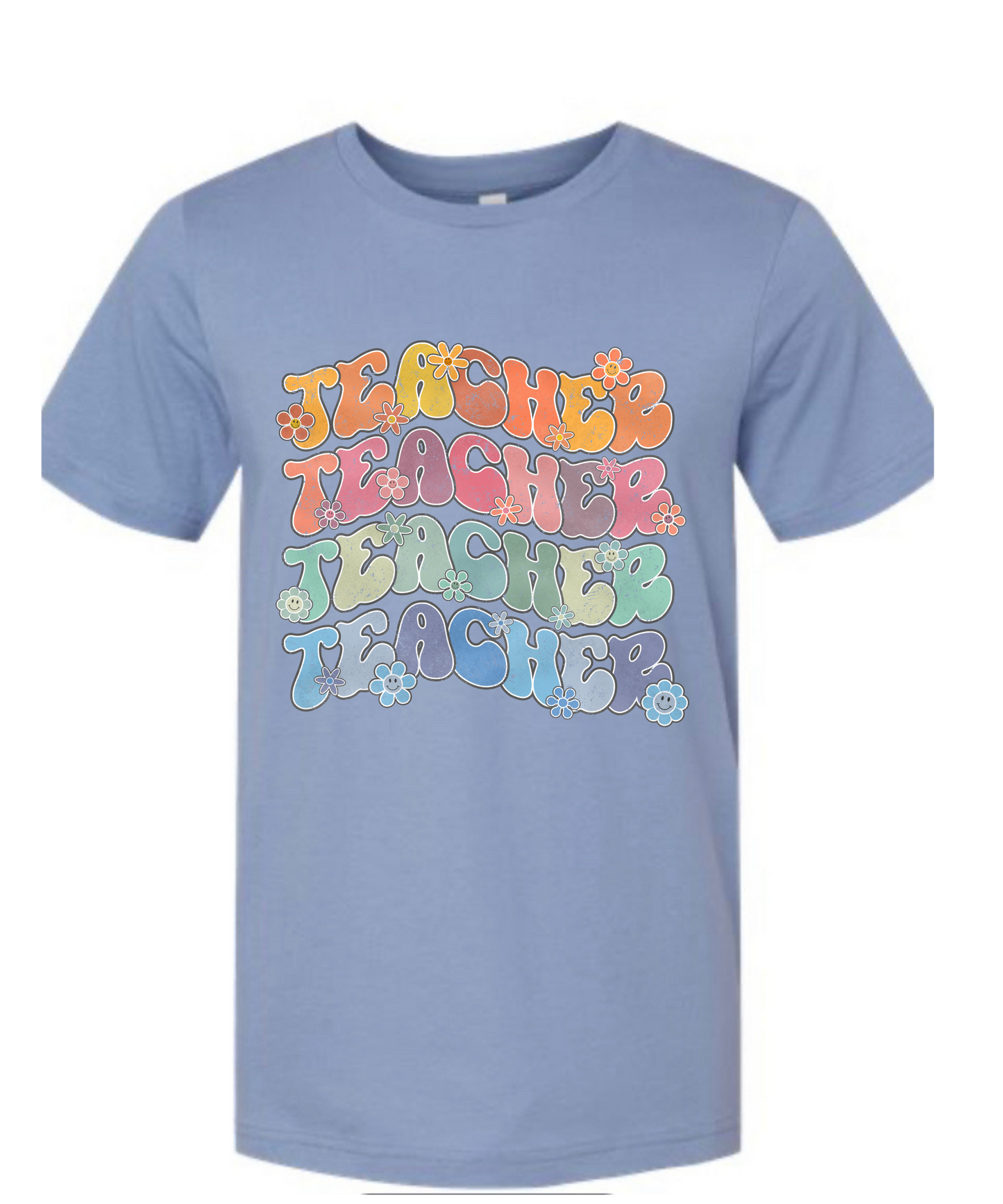 Retro Teacher Lavender Blue Tee