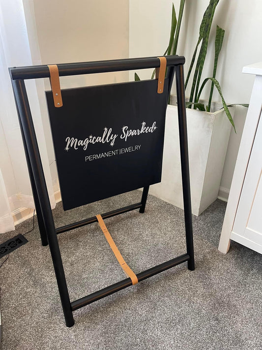 Black and Leather Double sided Business Sign