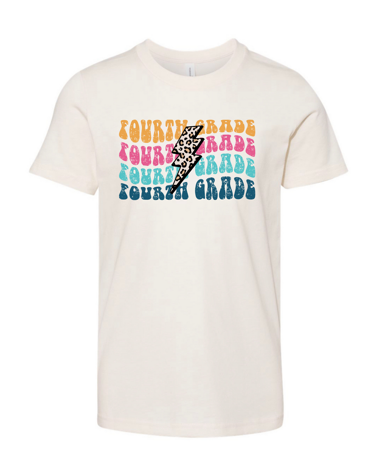 KG- 6th grade Cheetah Lightning Bolt Tee