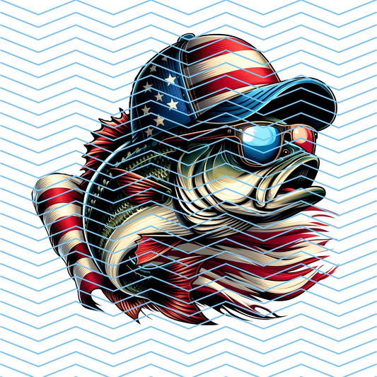 Fish and Flag DTF Print