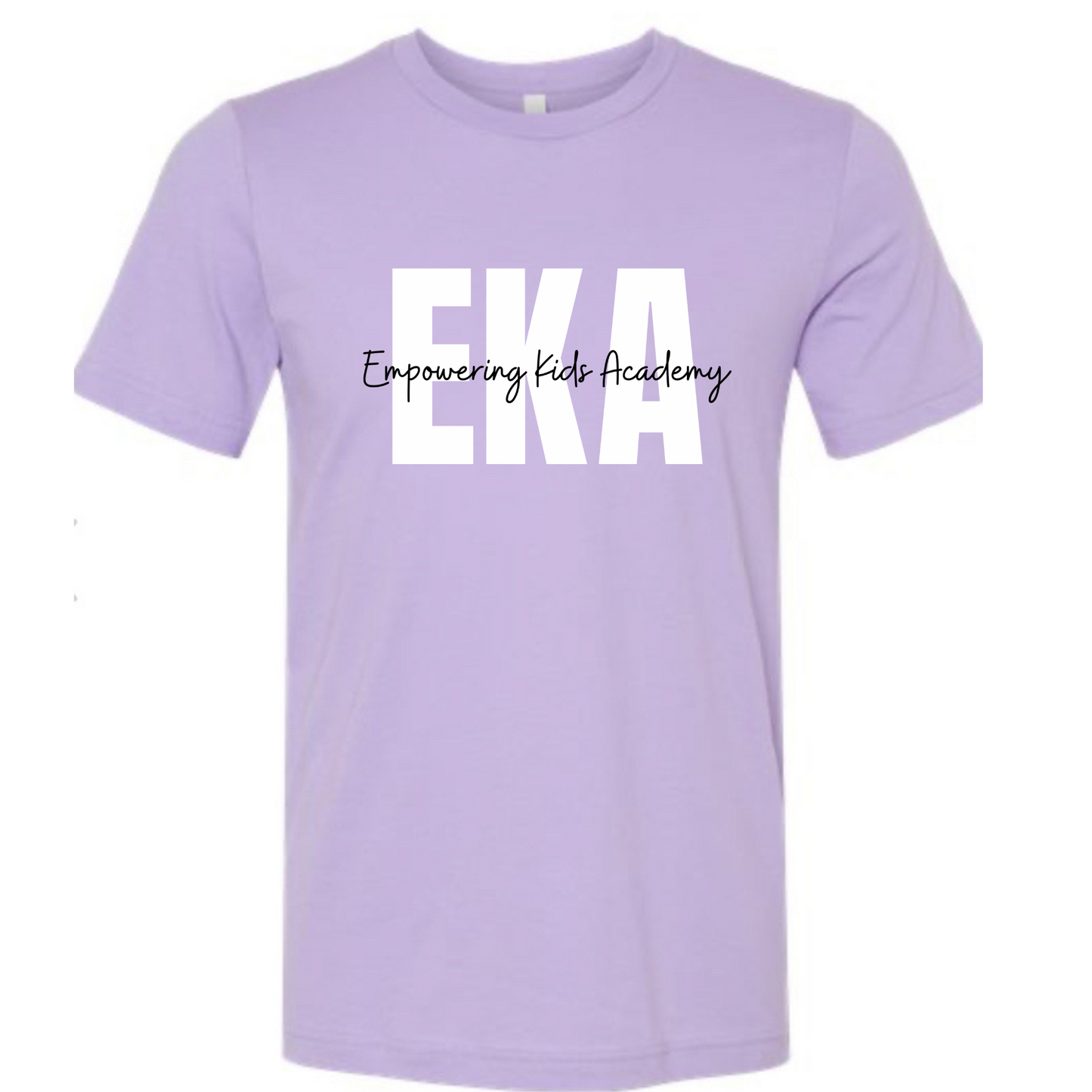 White and Black Overlay logo Bella + Canvas Dark Lavender Tee