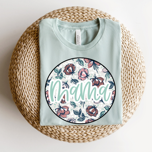 Mama Eggshell Blue Floral Tee
