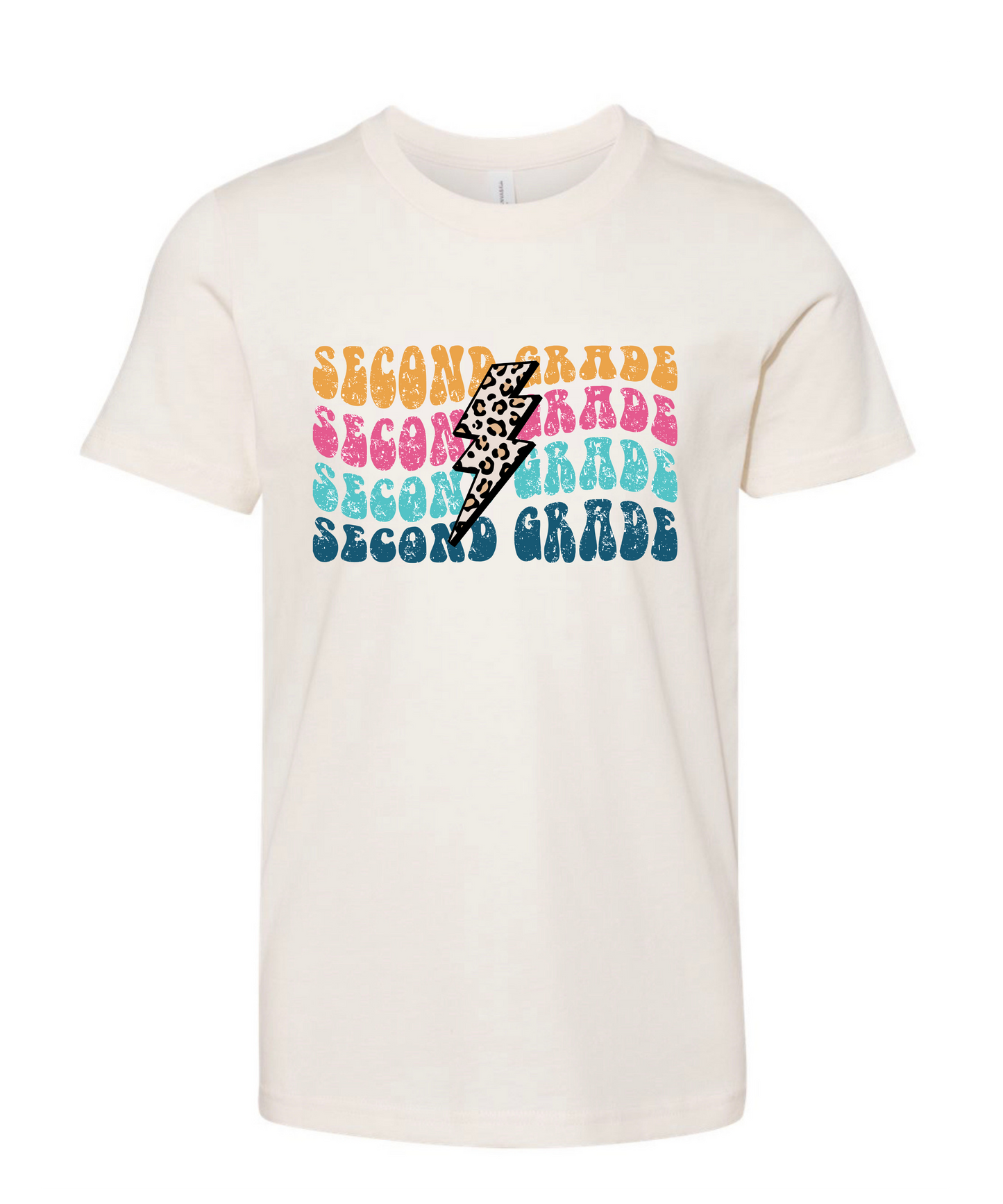 KG- 6th grade Cheetah Lightning Bolt Tee