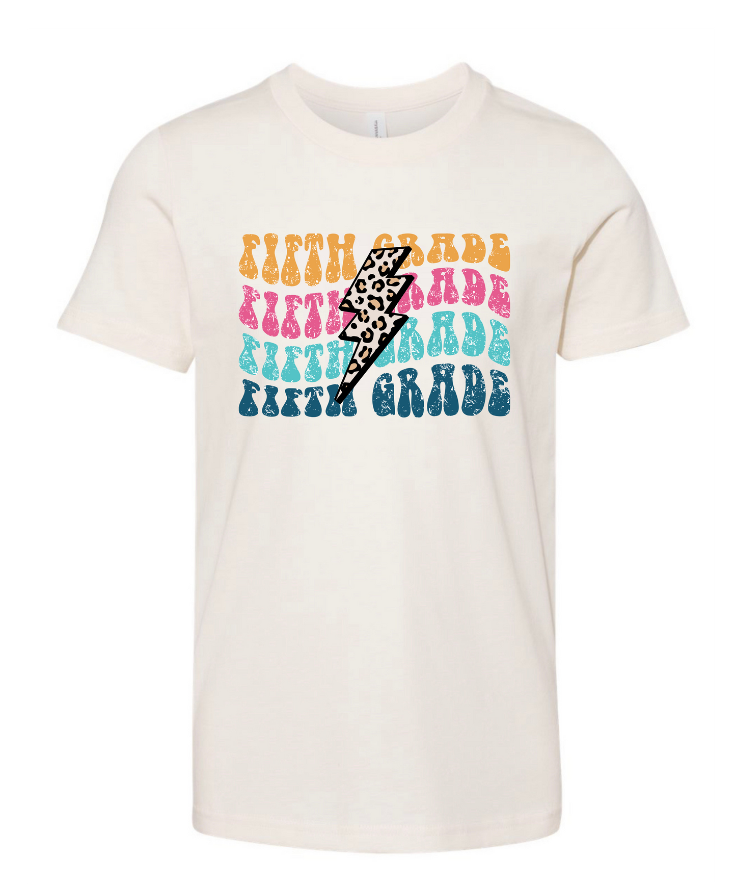 KG- 6th grade Cheetah Lightning Bolt Tee