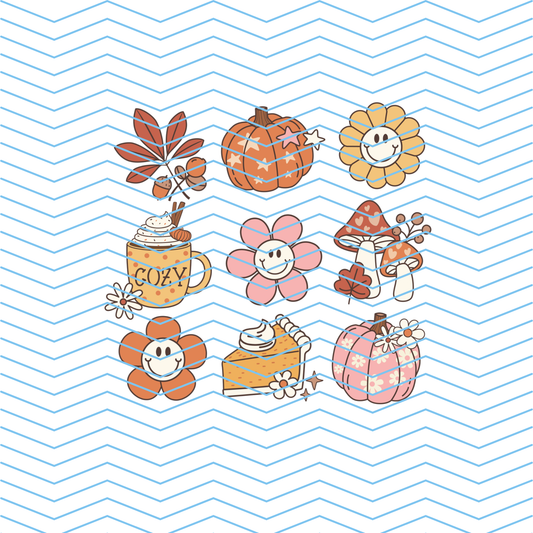 Fall Flowers  DTF Print