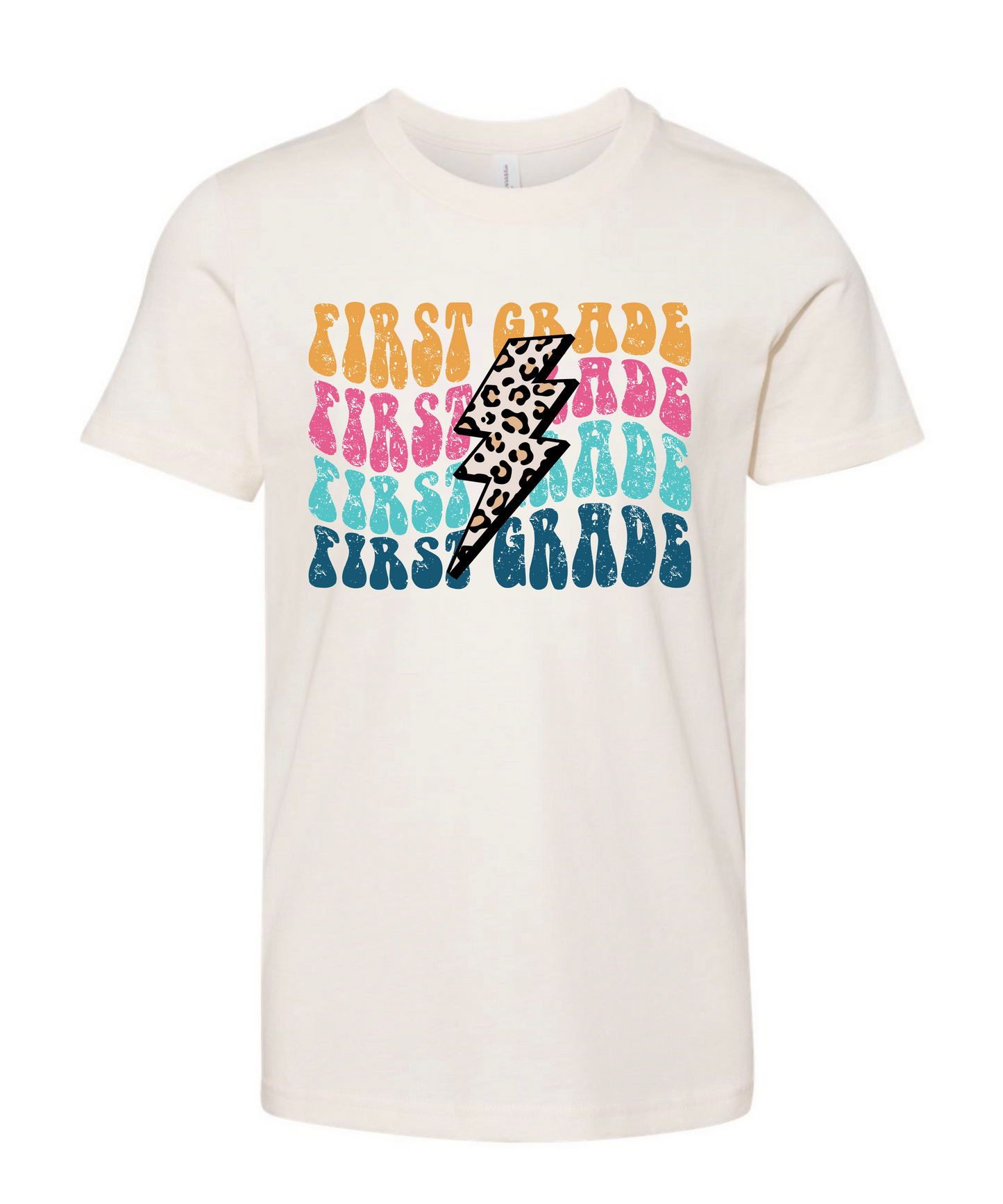 KG- 6th grade Cheetah Lightning Bolt Tee