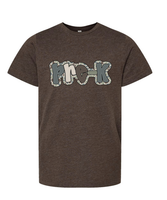 Prek-5th Grade Camo Brown Tee