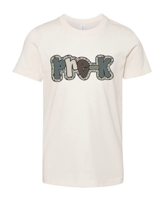 Prek-5th Grade Camo Natural Tee