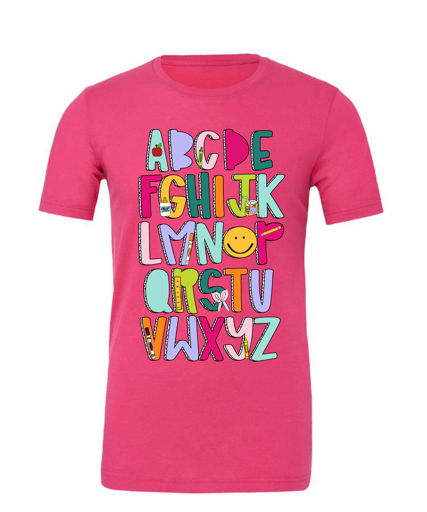 Alphabet Bright Pink Tee