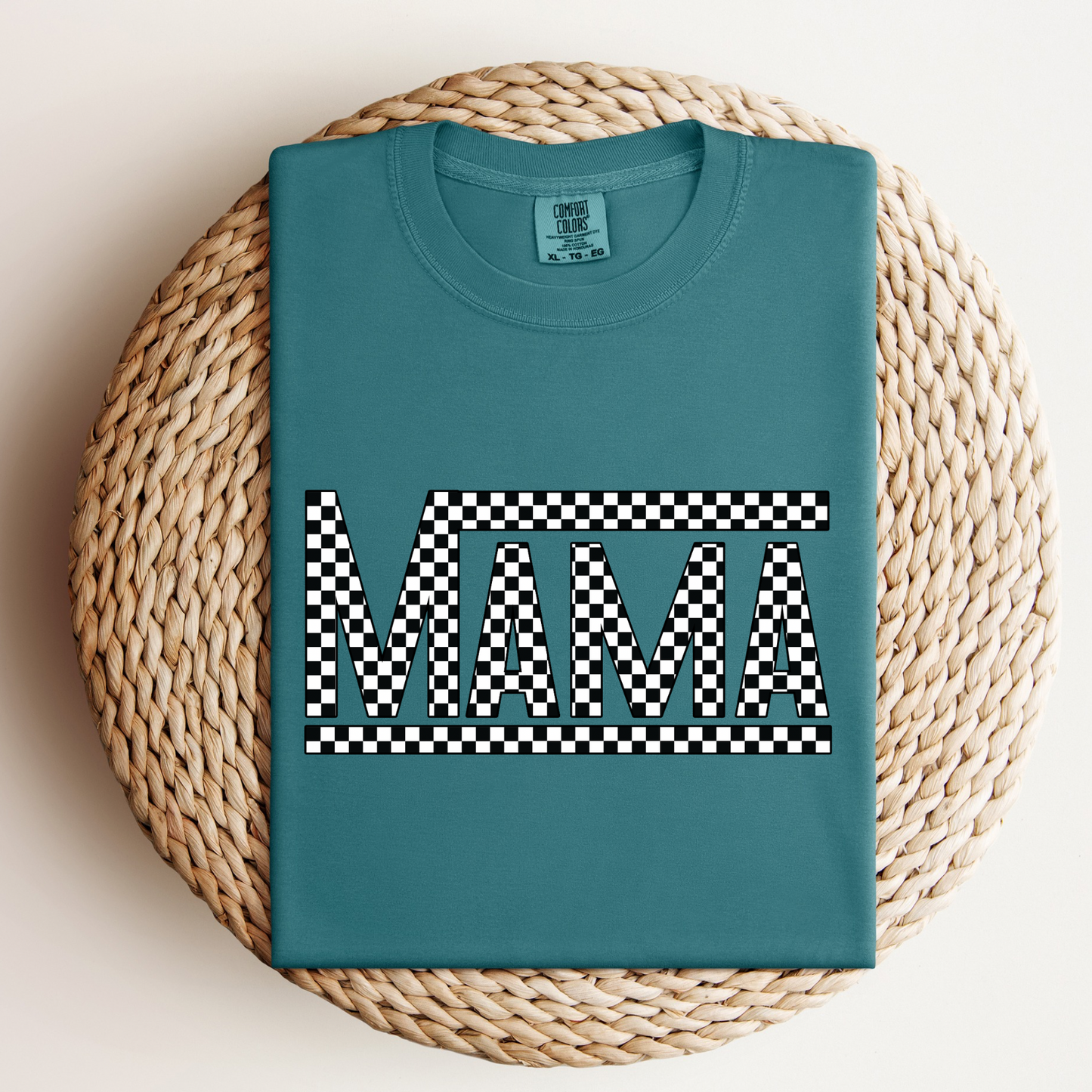 Checkered Mama Tee