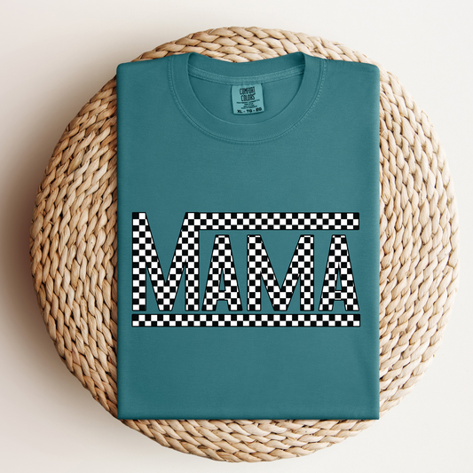 Checkered Mama Tee