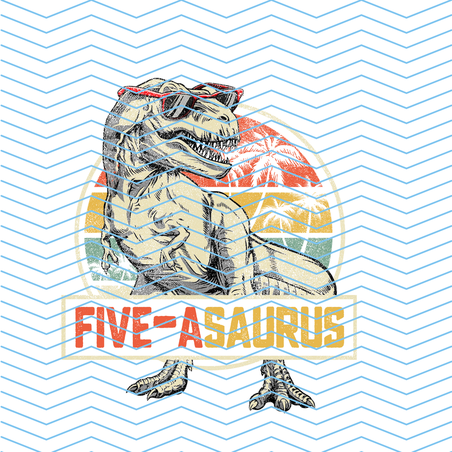 Five-asaurus DTF Print