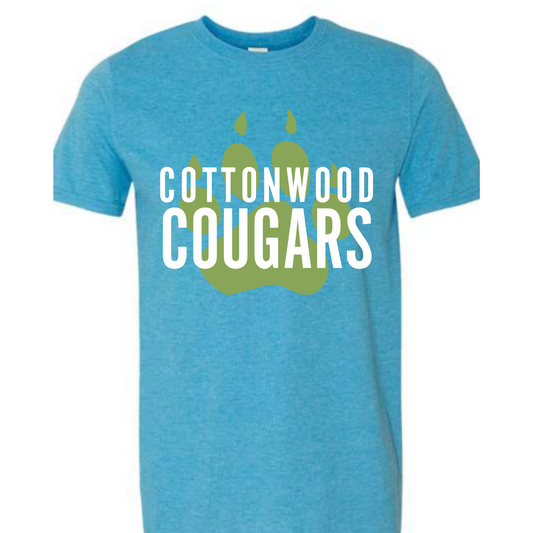 Pawprint Heather Blue ADULT Tee