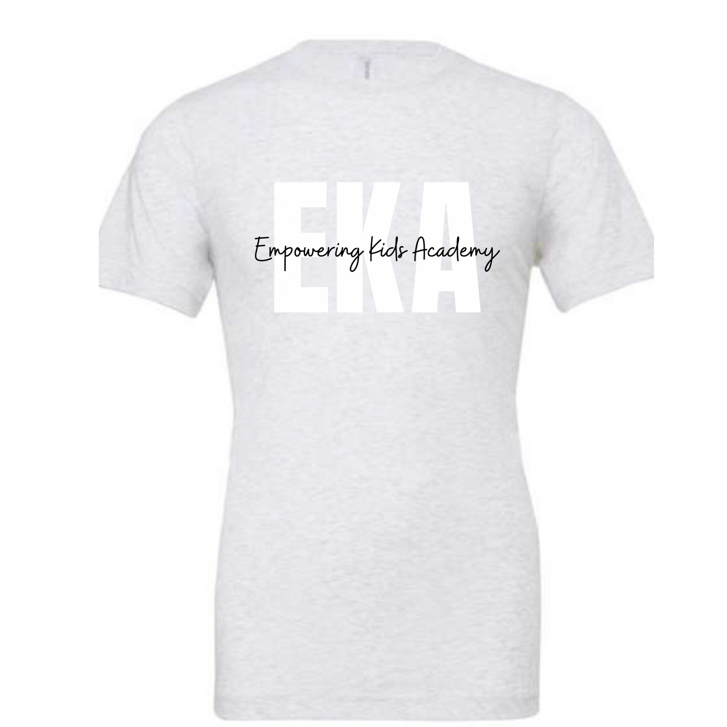 White and Black Overlay logo Bella + Canvas Ash Tee