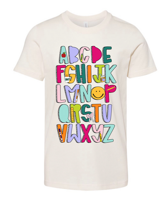 Alphabet Natural Tee