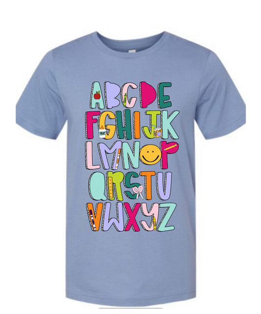 Alphabet Lavender Blue Tee