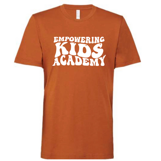 Bubble letters Bella Canvas Dark Orange Tee