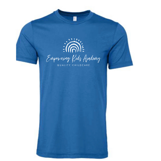 EKA logo Bella + Canvas Columbia Blue Tee