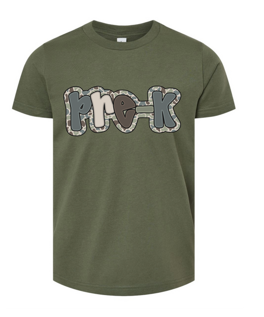 Prek-5th Grade Camo Green Tee