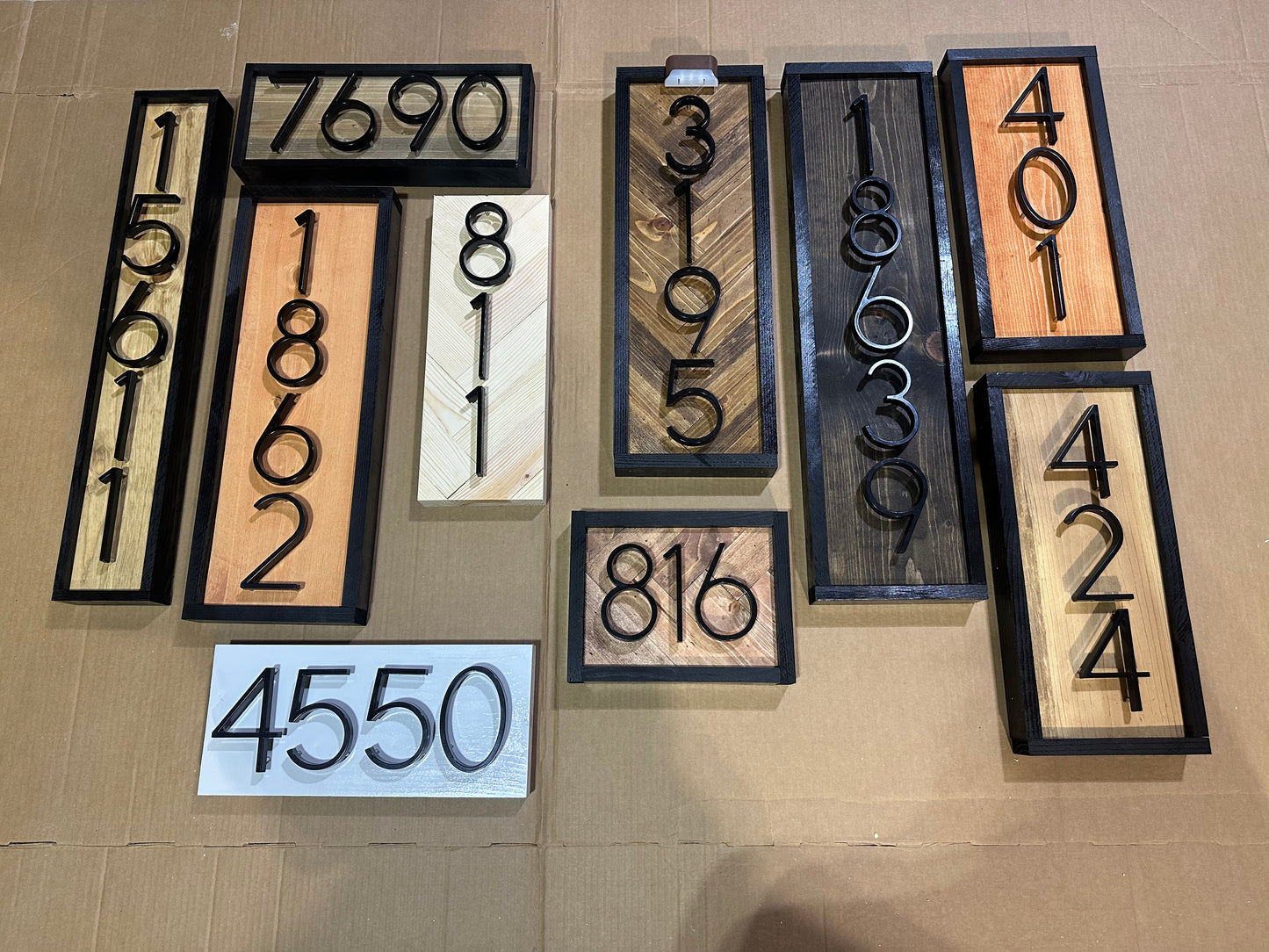 Wooden & Metal Address Sign
