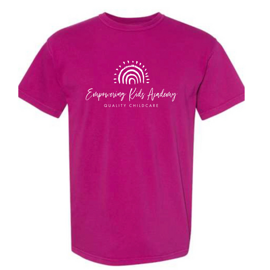 EKA logo Comfort Color BoysenberryTee