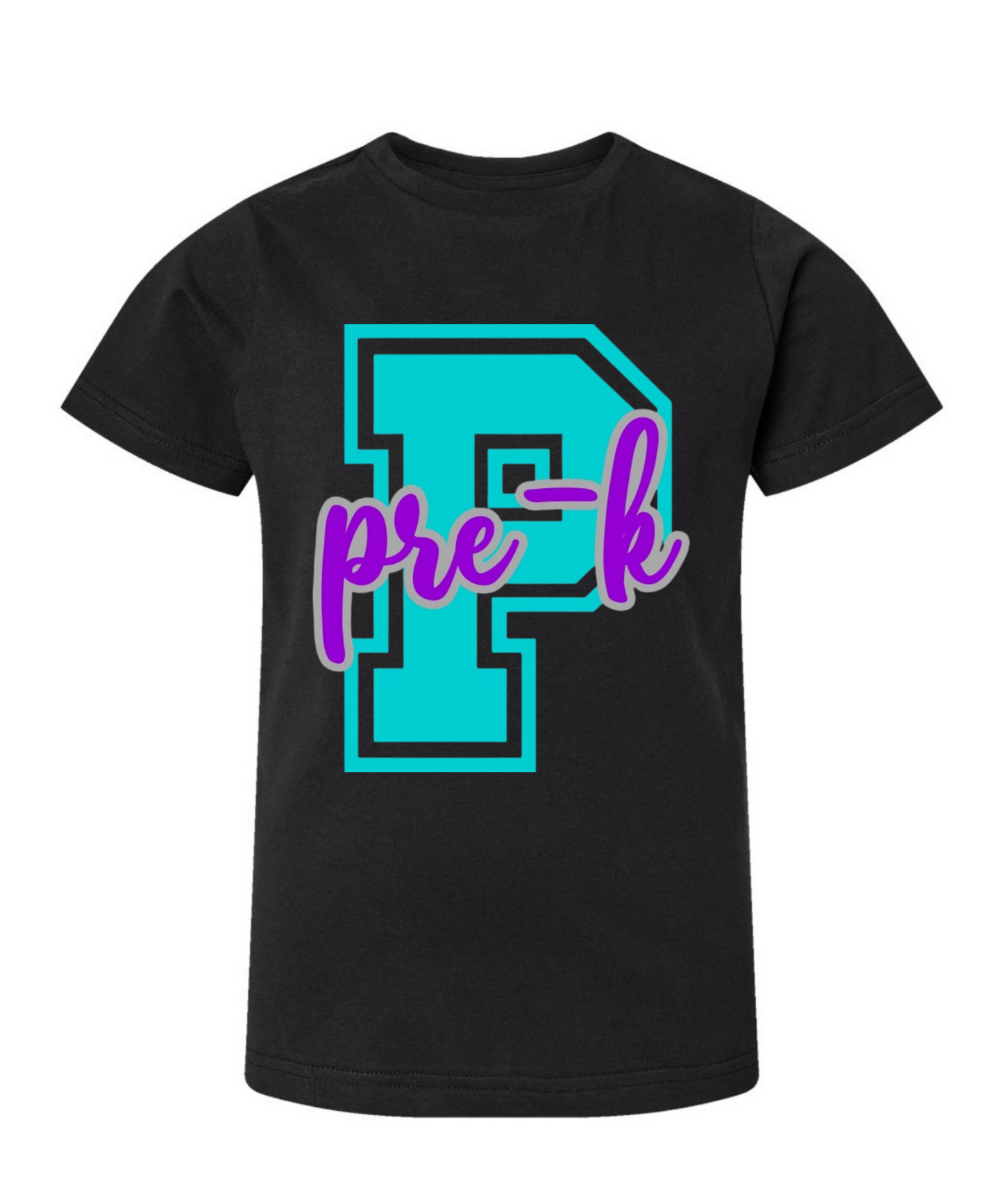 Prek-6th Grade Black Block Letter Tee