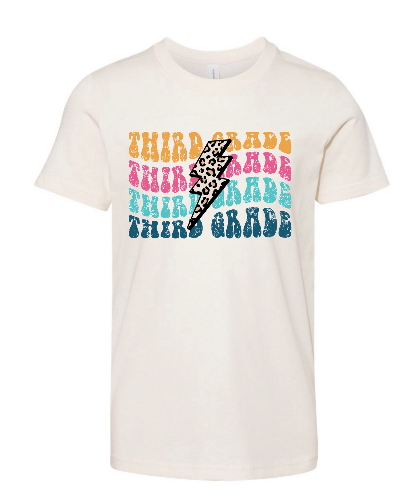 KG- 6th grade Cheetah Lightning Bolt Tee