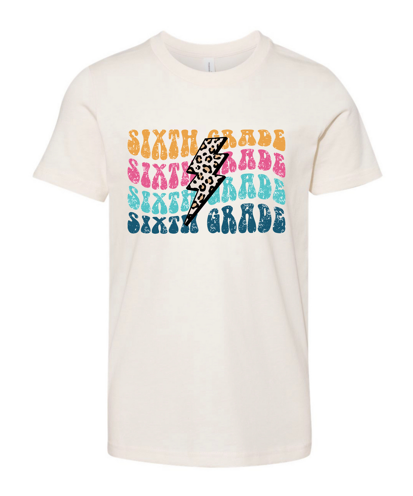 KG- 6th grade Cheetah Lightning Bolt Tee