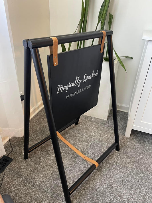 Black and Leather Double sided Business Sign