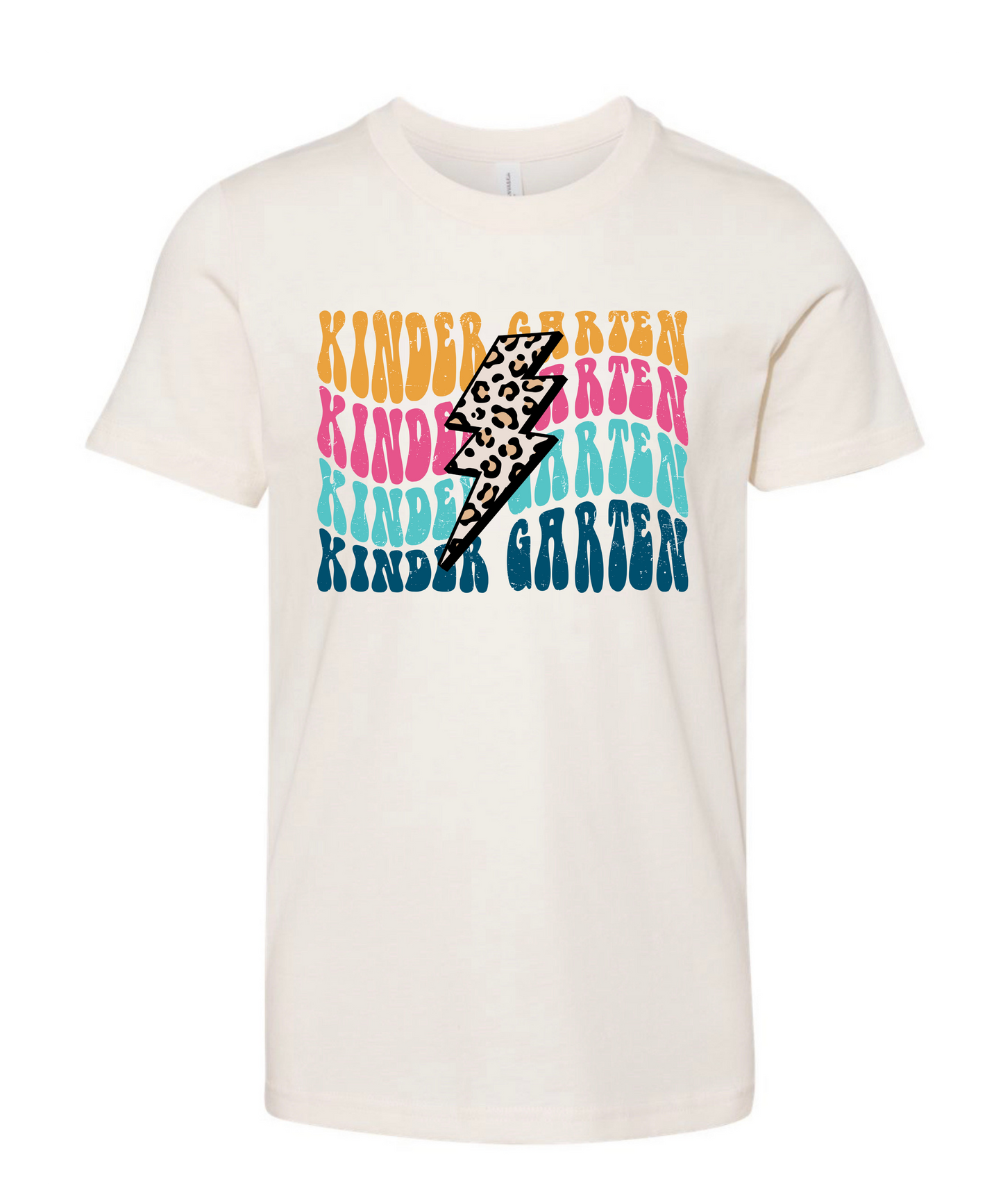 KG- 6th grade Cheetah Lightning Bolt Tee