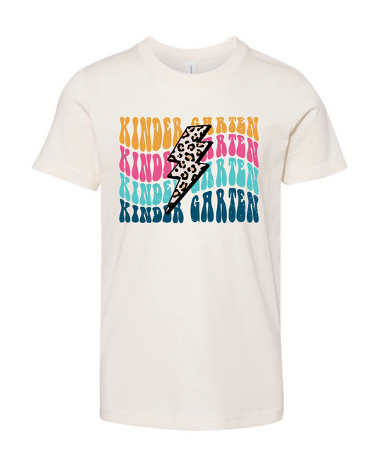 KG- 6th grade Cheetah Lightning Bolt Tee