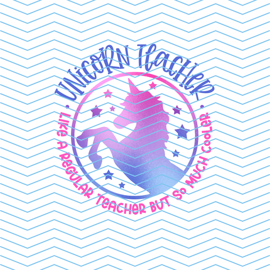 Unicorn teacher  DTF Print
